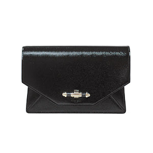 Black Patent Calfskin Leather Obsedia Clutch [Clearance Sale]