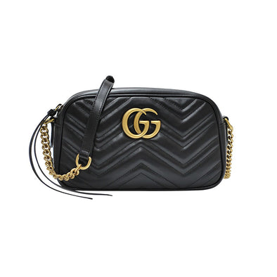 Black GG Marmont Small Matelasse Shoulder Bag (Rented Out)