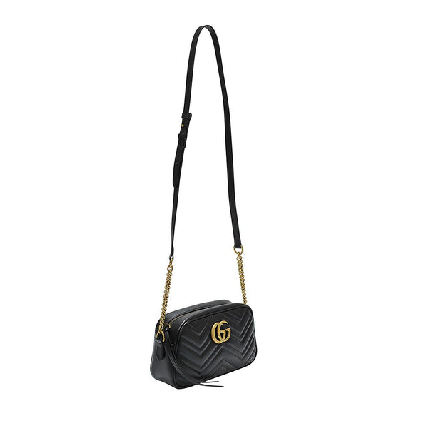 Black GG Marmont Small Matelasse Shoulder Bag (Rented Out)