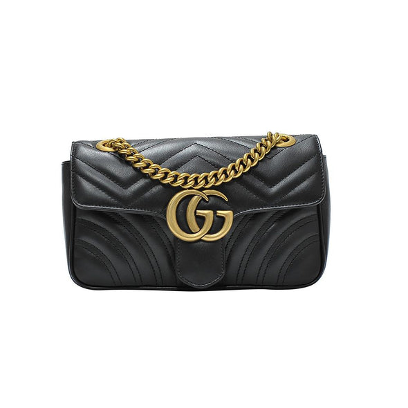 Nero GG Marmont Small Matelasse Shoulder Bag (Rented Out)
