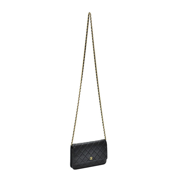 Black Classic Nappa Goldtone WOC - 2 [Clearance Sale]