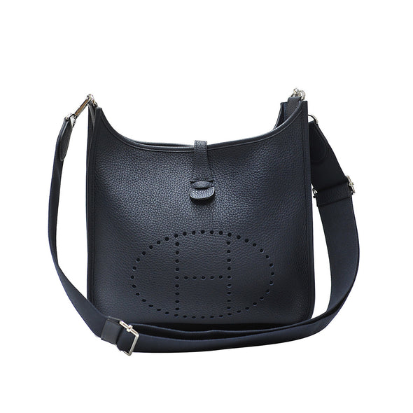 Blue Clemence Leather Evelyne III PM Shoulder Bag (Rented Out)