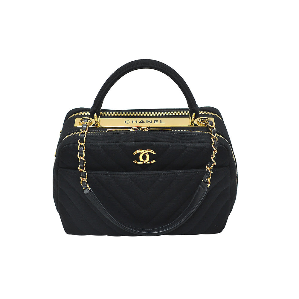 Chanel Black Calf Leather Cerf Tote in Goldtone Hardware –