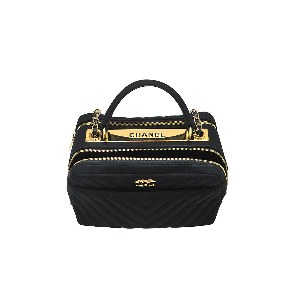 CHANEL Bowling Bag in Black Jersey