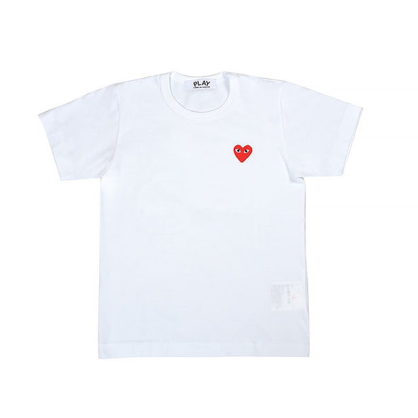 CDG Play Red Heart Logo White Tee (Women)