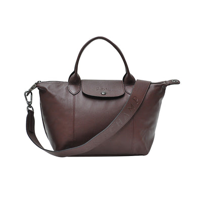 Brandy Le Pliage Cuir Shopping Tote (Logo Strap)