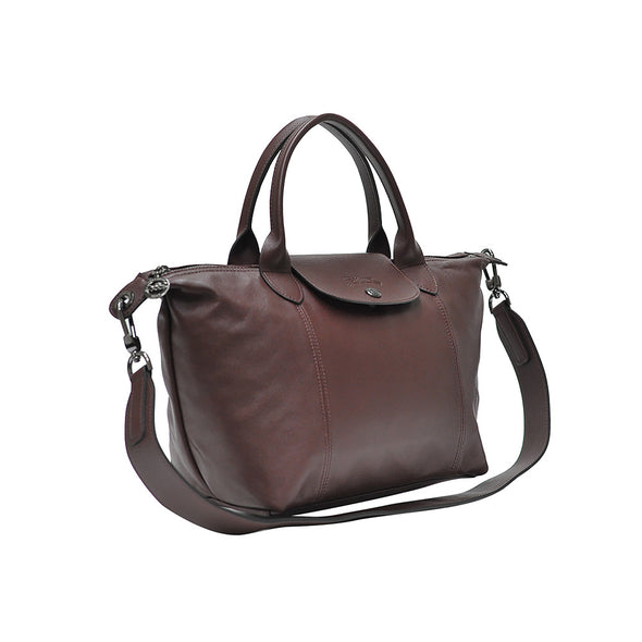 Brandy Le Pliage Cuir Shopping Tote (Logo Strap)