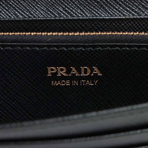Prada Black Large Saffiano Metal Leather Wallet [Clearance Sale]