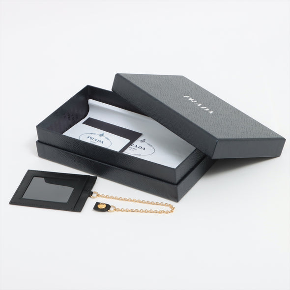 Prada Black Large Saffiano Metal Leather Wallet [Clearance Sale]