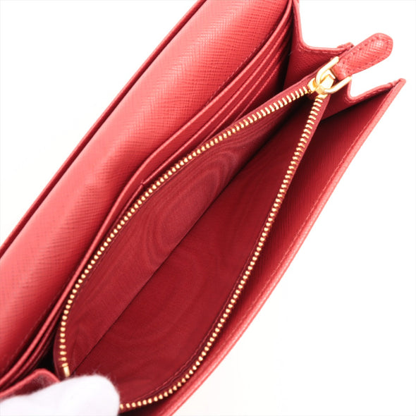 Fuoco Large Saffiano Metal Leather Wallet