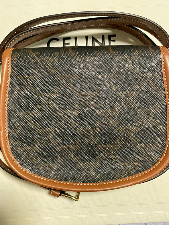 Celine Mini Besace in Triomphe Canvas and Calfskin