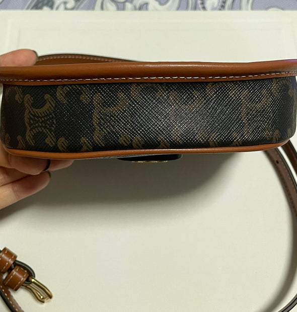 Celine Mini Besace in Triomphe Canvas and Calfskin