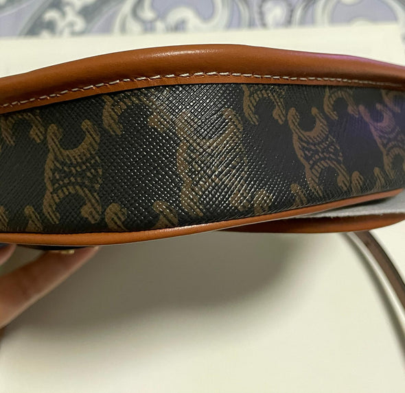 Celine Mini Besace in Triomphe Canvas and Calfskin
