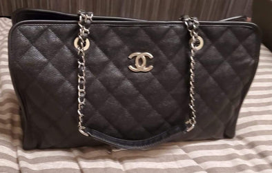 Chanel Black Caviar Leather French Riviera Tote