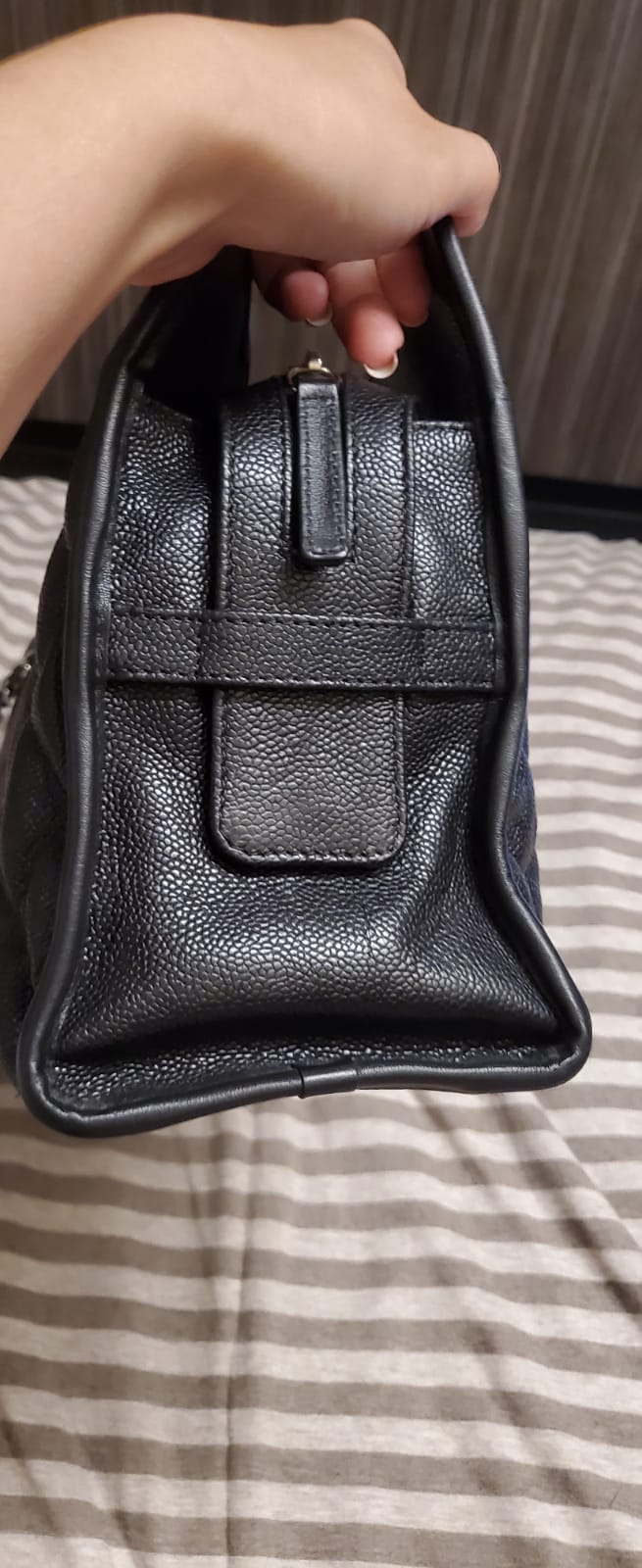 Chanel Black Caviar Leather French Riviera Tote –