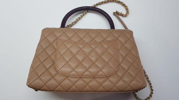 Chanel Beige Caviar Calfskin Coco Handle