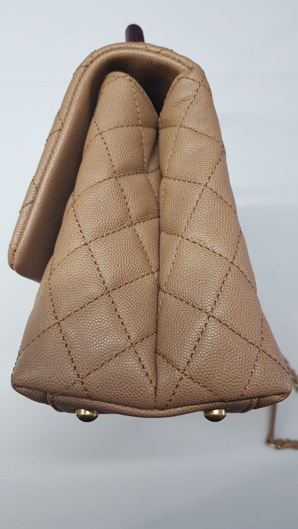 Chanel Beige Caviar Calfskin Coco Handle