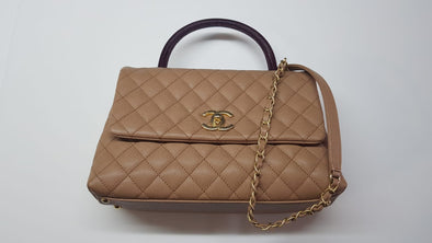 Chanel Beige Caviar Calfskin Coco Handle