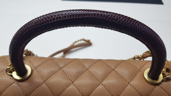 Chanel Beige Caviar Calfskin Coco Handle