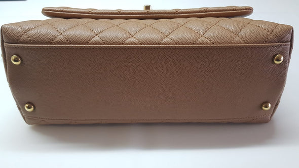 Chanel Beige Caviar Calfskin Coco Handle