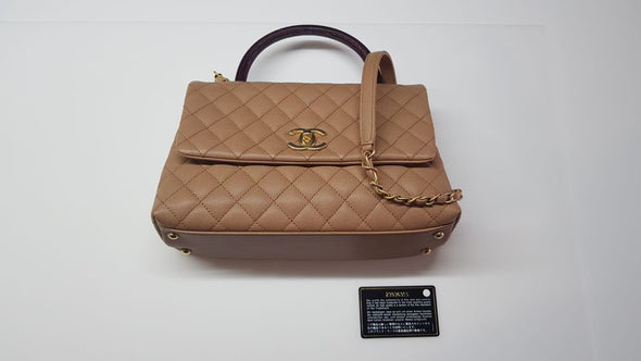 Chanel Beige Caviar Calfskin Coco Handle