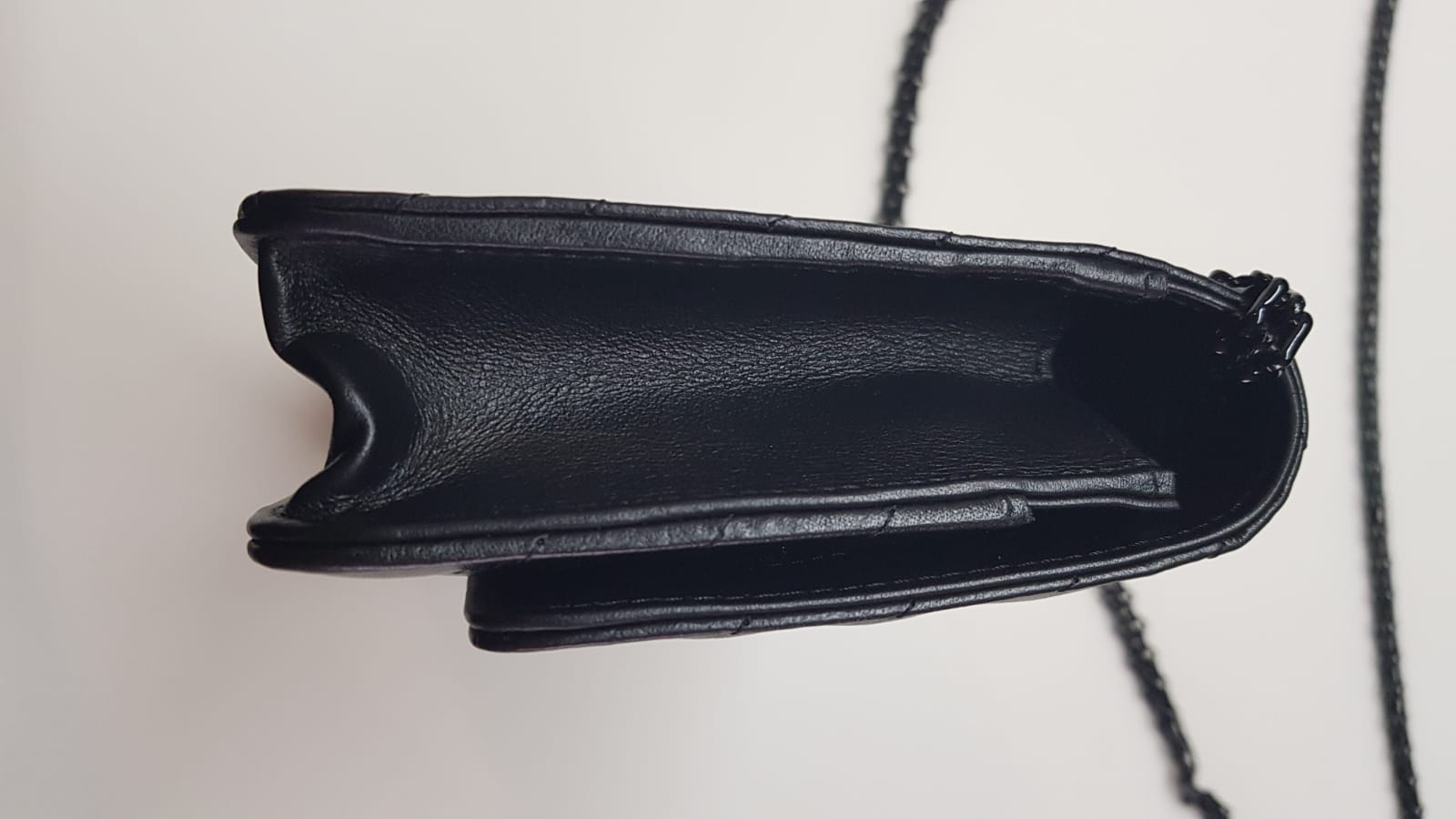Chanel Black 2.55 Nappa Chevron Goldtone Wallet On Chain –